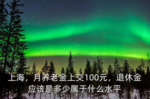 上海，月養(yǎng)老金上交100元，退休金應該是多少屬于什么水平