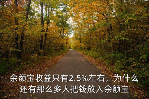 余額寶收益只有2.5%左右，為什么還有那么多人把錢放入余額寶