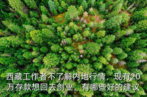 西藏工作者不了解內(nèi)地行情，現(xiàn)有20萬存款想回去創(chuàng)業(yè)，有哪些好的建議