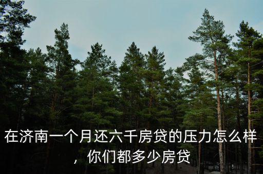 在濟南一個月還六千房貸的壓力怎么樣，你們都多少房貸