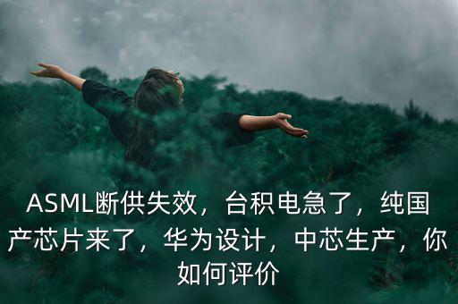 ASML斷供失效，臺(tái)積電急了，純國(guó)產(chǎn)芯片來(lái)了，華為設(shè)計(jì)，中芯生產(chǎn)，你如何評(píng)價(jià)