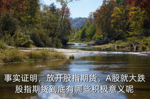 事實(shí)證明，放開股指期貨，A股就大跌股指期貨到底有哪些積極意義呢