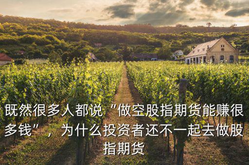 既然很多人都說“做空股指期貨能賺很多錢”，為什么投資者還不一起去做股指期貨