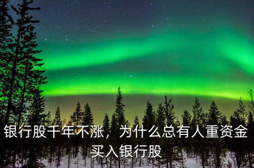 銀行股千年不漲，為什么總有人重資金買入銀行股