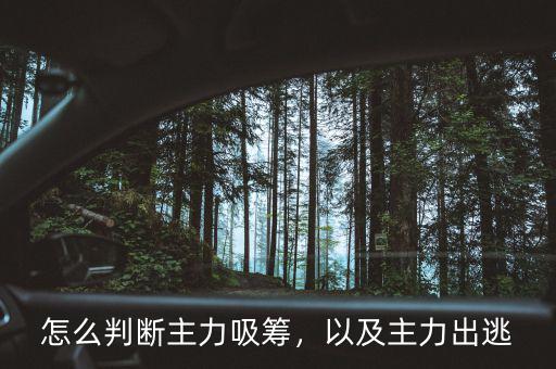 怎么判斷主力吸籌，以及主力出逃