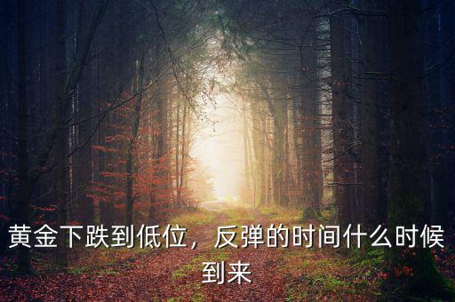 黃金下跌到低位，反彈的時間什么時候到來