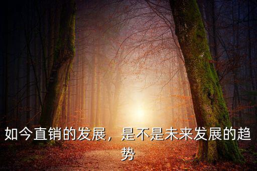 如今直銷的發(fā)展，是不是未來發(fā)展的趨勢