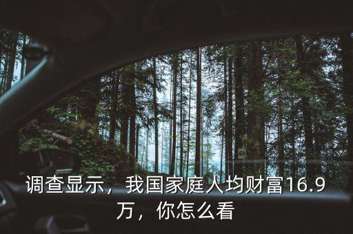 調(diào)查顯示，我國家庭人均財富16.9萬，你怎么看