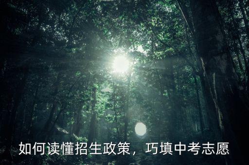 如何讀懂招生政策，巧填中考志愿
