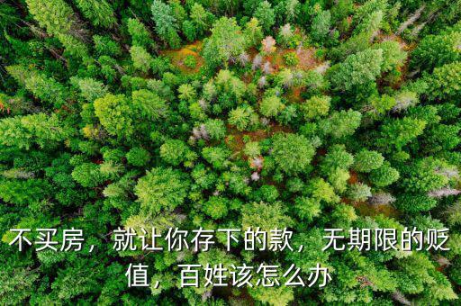 不買房，就讓你存下的款，無(wú)期限的貶值，百姓該怎么辦