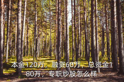 本金120萬，融資60萬，總資金180萬，專職炒股怎么樣