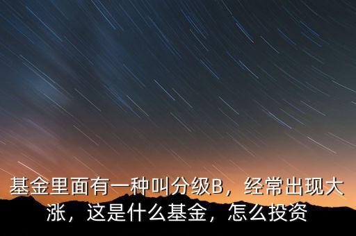 基金里面有一種叫分級(jí)B，經(jīng)常出現(xiàn)大漲，這是什么基金，怎么投資