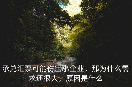 承兌匯票可能傷害小企業(yè)，那為什么需求還很大，原因是什么