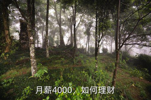 月薪4000，如何理財