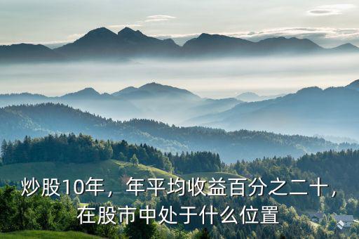 炒股10年，年平均收益百分之二十，在股市中處于什么位置