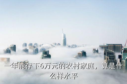 一年能存下6萬(wàn)元的農(nóng)村家庭，算是什么樣水平