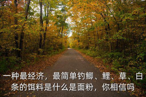 一種最經(jīng)濟(jì)，最簡單釣鯽、鯉、草、白條的餌料是什么是面粉，你相信嗎
