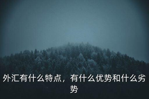 外匯有什么特點，有什么優(yōu)勢和什么劣勢