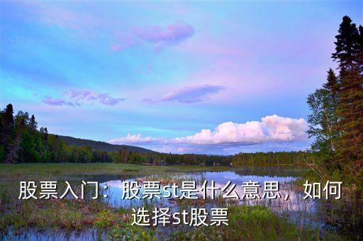 股票入門：股票st是什么意思，如何選擇st股票