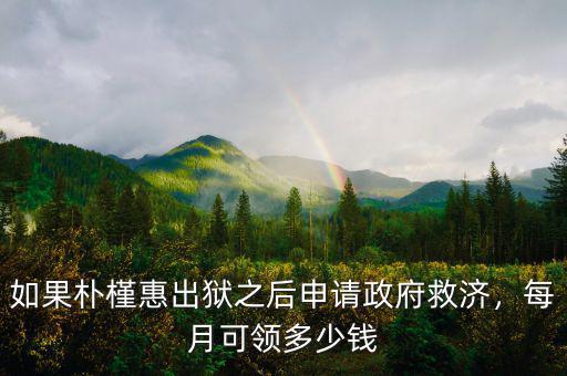 如果樸槿惠出獄之后申請(qǐng)政府救濟(jì)，每月可領(lǐng)多少錢