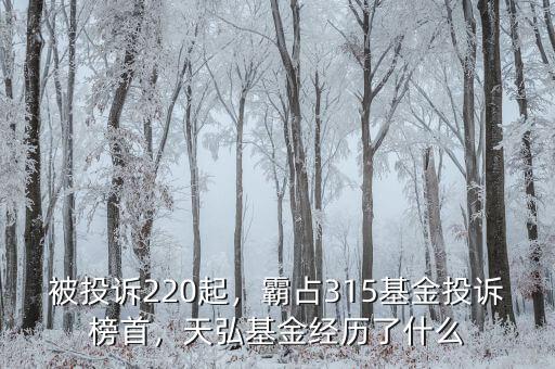 被投訴220起，霸占315基金投訴榜首，天弘基金經(jīng)歷了什么