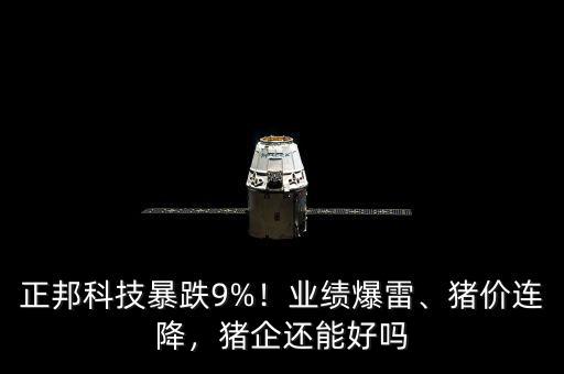 正邦科技暴跌9%！業(yè)績爆雷、豬價連降，豬企還能好嗎