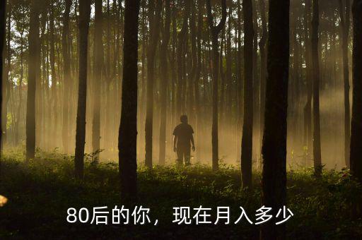 80后的你，現(xiàn)在月入多少