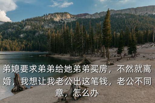 弟媳要求弟弟給她弟弟買房，不然就離婚，我想讓我老公出這筆錢，老公不同意，怎么辦