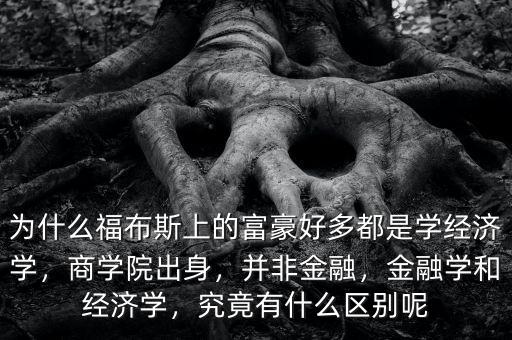 為什么福布斯上的富豪好多都是學(xué)經(jīng)濟(jì)學(xué)，商學(xué)院出身，并非金融，金融學(xué)和經(jīng)濟(jì)學(xué)，究竟有什么區(qū)別呢