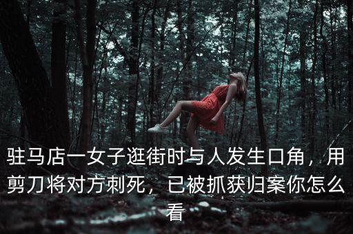 駐馬店一女子逛街時(shí)與人發(fā)生口角，用剪刀將對(duì)方刺死，已被抓獲歸案你怎么看