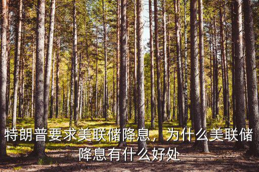 特朗普要求美聯(lián)儲降息，為什么美聯(lián)儲降息有什么好處