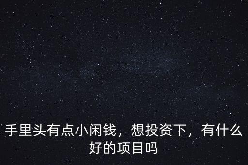 手里頭有點小閑錢，想投資下，有什么好的項目嗎