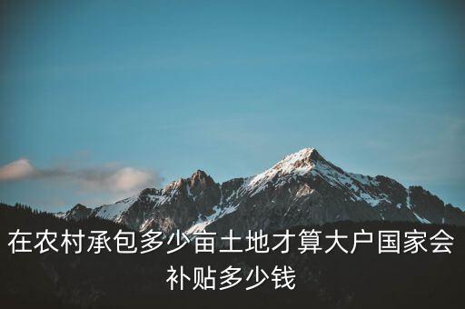 多少地是種糧大戶,國(guó)家會(huì)補(bǔ)貼多少錢(qián)