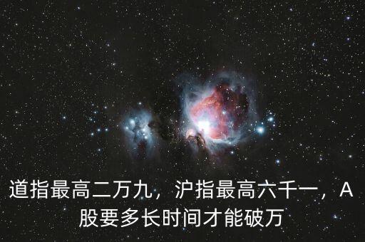 道指最高二萬九，滬指最高六千一，A股要多長時間才能破萬