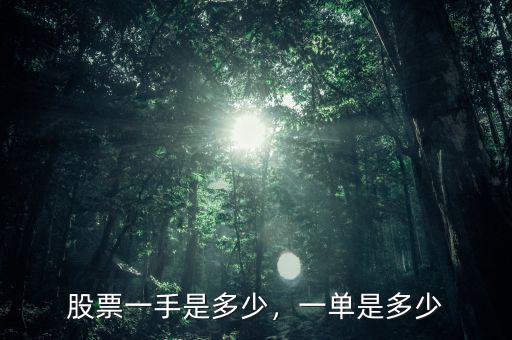 股票一手是多少，一單是多少