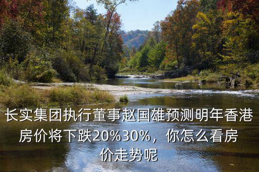 長實(shí)集團(tuán)執(zhí)行董事趙國雄預(yù)測明年香港房價(jià)將下跌20%30%，你怎么看房價(jià)走勢呢