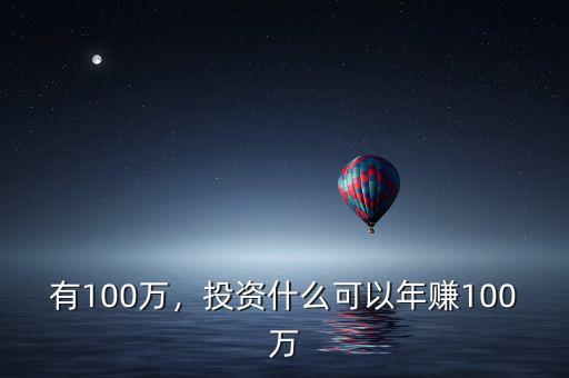 有100萬(wàn)，投資什么可以年賺100萬(wàn)