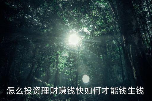 賺錢快投資與理財怎么做,做什么理財或投資好點(diǎn)
