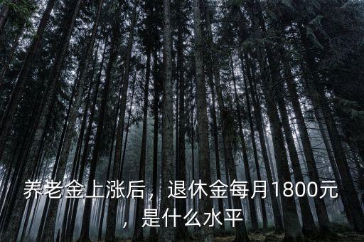養(yǎng)老金上漲后，退休金每月1800元，是什么水平