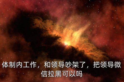 體制內(nèi)工作，和領(lǐng)導吵架了，把領(lǐng)導微信拉黑可以嗎