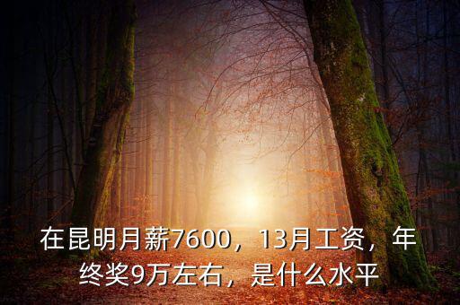 在昆明月薪7600，13月工資，年終獎9萬左右，是什么水平