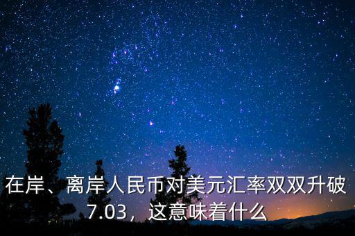 在岸、離岸人民幣對(duì)美元匯率雙雙升破7.03，這意味著什么
