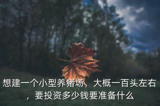 想建一個小型養(yǎng)豬場，大概一百頭左右，要投資多少錢要準備什么