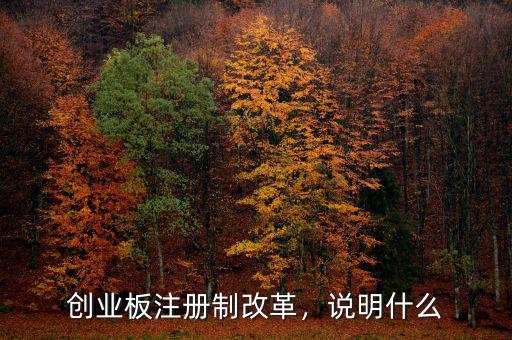 創(chuàng)業(yè)板注冊制改革，說明什么