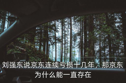 劉強(qiáng)東說京東連續(xù)虧損十幾年，那京東為什么能一直存在