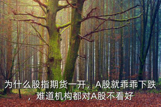 為什么股指期貨一開(kāi)，A股就乖乖下跌，難道機(jī)構(gòu)都對(duì)A股不看好