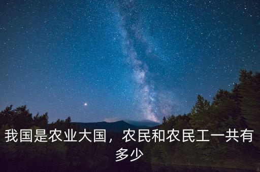 我國是農(nóng)業(yè)大國，農(nóng)民和農(nóng)民工一共有多少