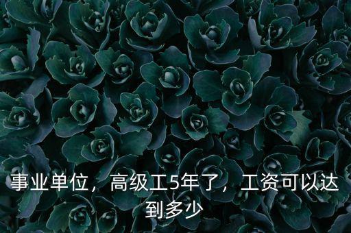 事業(yè)單位，高級(jí)工5年了，工資可以達(dá)到多少
