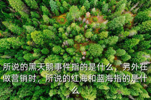 所說(shuō)的黑天鵝事件指的是什么，另外在做營(yíng)銷(xiāo)時(shí)，所說(shuō)的紅海和藍(lán)海指的是什么