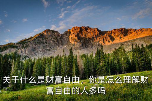 關(guān)于什么是財(cái)富自由，你是怎么理解財(cái)富自由的人多嗎